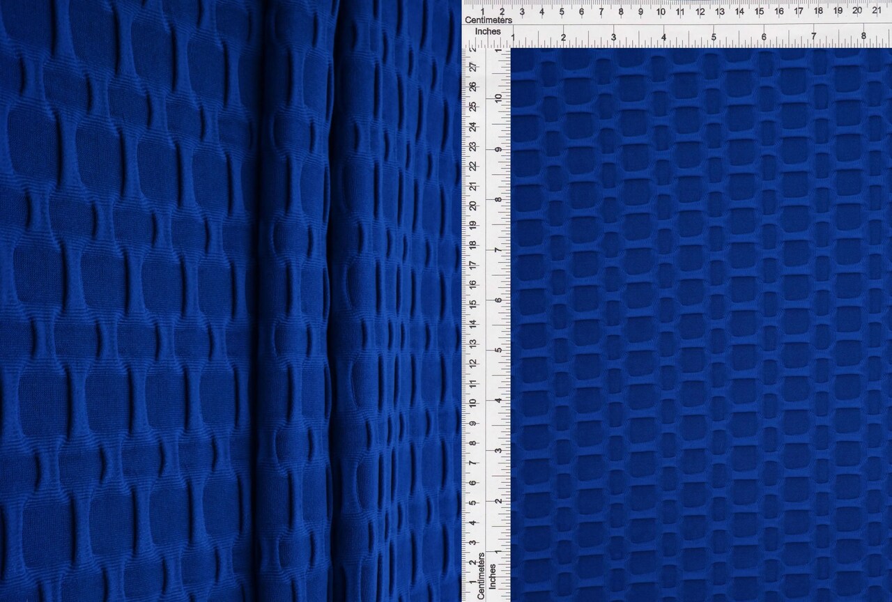 1 Yard Honeycomb Knit Jacquard Solid Fabric Stretch Polyester Spandex 58/60 Inches Wide